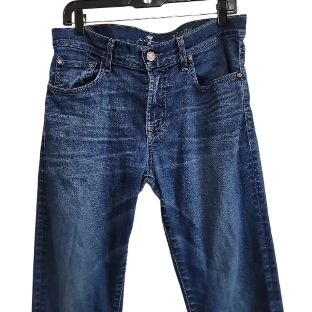 7 For All Mankind Men Blue Denim Slimmy Jean Size 31x327
